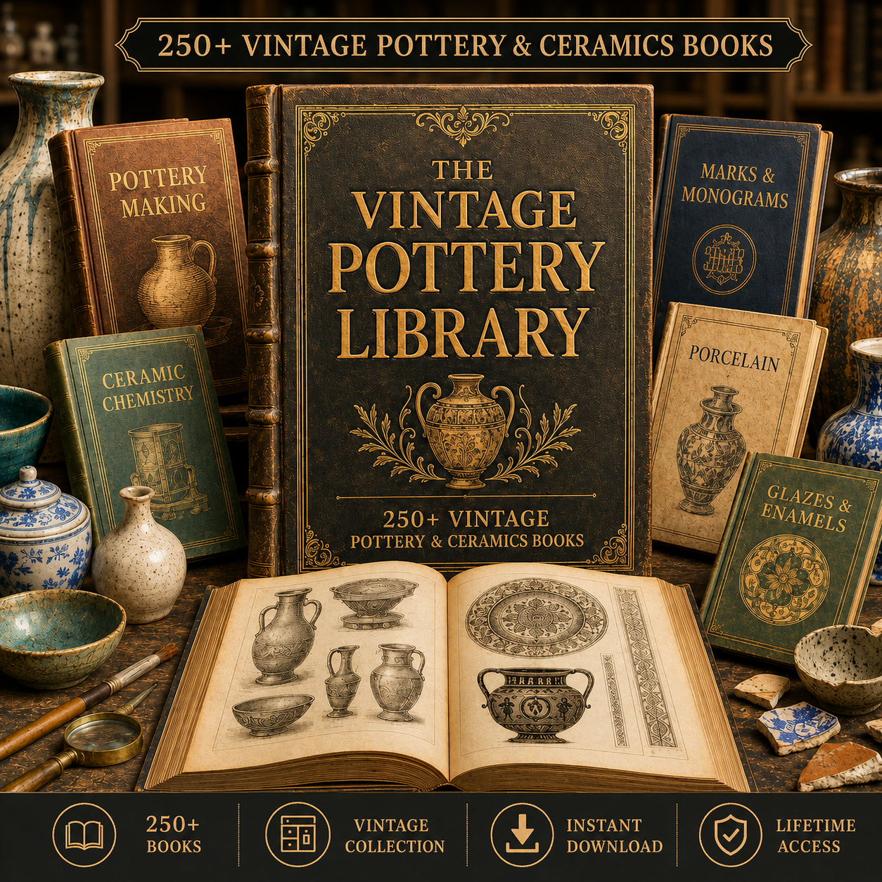 The Vintage Pottery Library™ – 250+ Rare Pottery & Ceramics Books