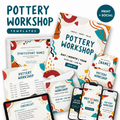 Pottery Workshop Canva Template Bundle – Flyers, Posters & Certificates